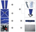 Malatec 2194 Zahradní altán skládací 3 x 3 m + 3 boční stěny modrý