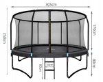 Malatec 2211 Trampolína HQ 305 cm + vnútorná ochranná sieť + rebrík