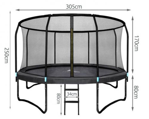 Malatec 2211 Trampolína HQ 305 cm + vnútorná ochranná sieť + rebrík