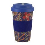 HOME ELEMENTS Cestovní bambusový hrnek - 400 ml - Květiny