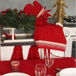 HOME ELEMENTS Vánoční kuchyňská chňapka 17*27 cm, Červená