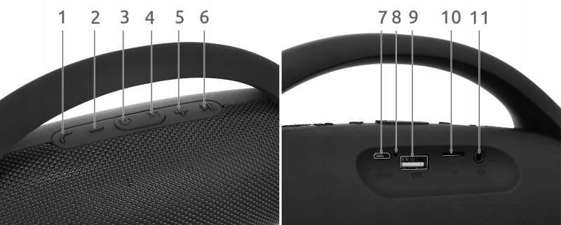 ISO 9720 Přenosný Bluetooth reproduktor s úchytem 10W černý