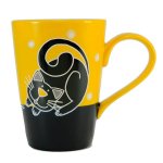 HOME ELEMENTS Keramický hrnček 400 ml, Mačka žltý