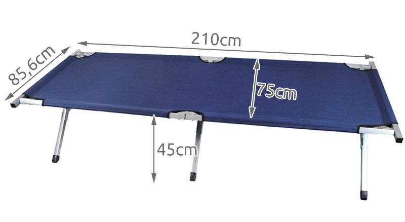 Malatec 5380 Polní lůžko tmavě modré 210 cm XL