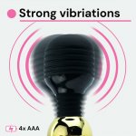 Sensual Vibrátor Masážna hlavica Prettylove čiernozlatá