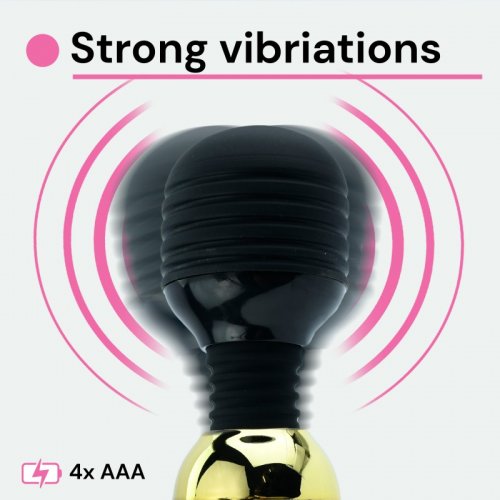 Sensual Vibrátor Masážna hlavica Prettylove čiernozlatá