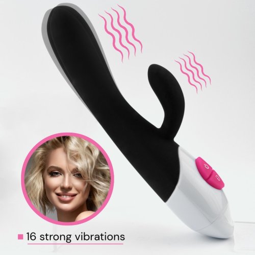 Sensual Vibrátor Rabbit Silicone 21 cm černá