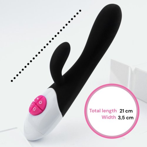 Sensual Vibrátor Rabbit Silicone 21 cm černá