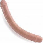 Sensual Double dong super elastický dvojitý lesbický penis 30 cm béžová