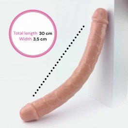 Sensual Double dong super elastický dvojitý lesbický penis 30 cm béžová