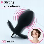 Sensual Vibrační anální kolík 9.5 cm, černá