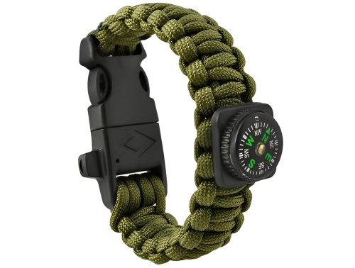 Trizand 6063 Náramok na prežitie s kompasom zelený