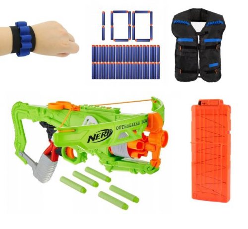 KIK ZX27 Sada Kuše + taktická vesta Nerf s příslušnstvím