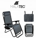 Malatec 10047 Plážové lehátko Atlanta šedé