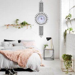 GT K70M2 Designové nástěnné hodiny s krystaly 80 x 30 cm