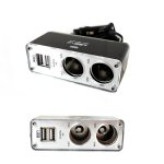 GT K517A Nabíjecí adaptér do auta 2x USB, 2x zapalovač