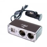 GT K517A Nabíjecí adaptér do auta 2x USB, 2x zapalovač