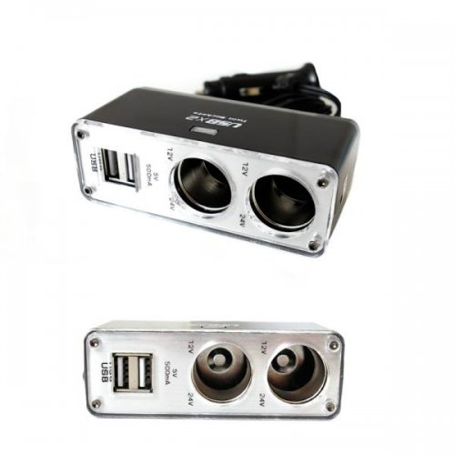 GT K517A Nabíjecí adaptér do auta 2x USB, 2x zapalovač