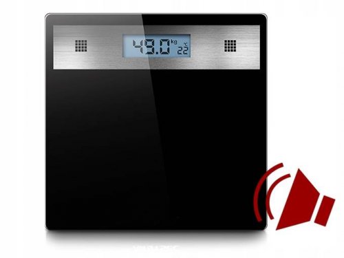 Verk 17090 Digitální osobní váha skleněná LCD 180Kg/100g černá
