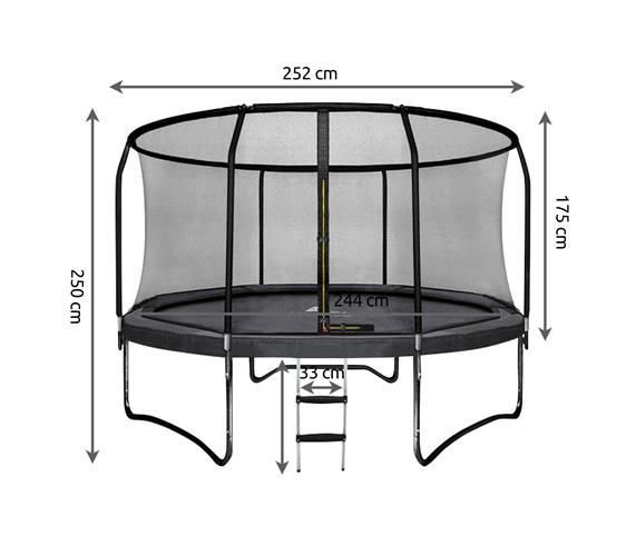 Malatec 9816 Trampolína HQ 244 cm (8FT) + vnitřní ochranná síť + žebřík