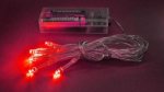 ISO Vánoční řetěz na baterie 10 LED červená délka 2m 