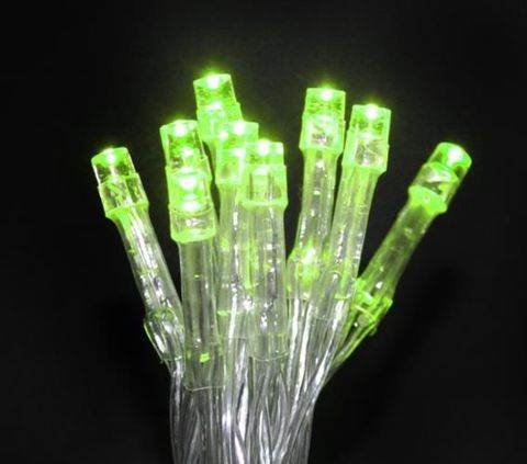 ISO Vánoční řetěz na baterie 10 LED zelená délka 2m 