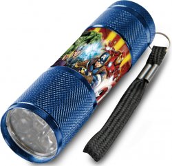 Javoli Dětská hliníková LED svítilna Avengers modrá