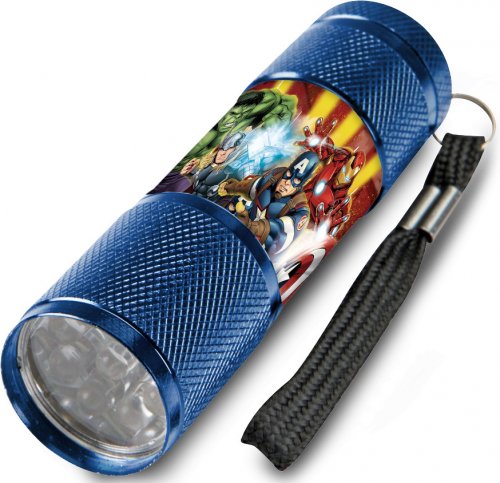 Javoli Dětská hliníková LED svítilna Avengers modrá