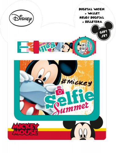 Javoli Darčeková sada Mickey Mouse Selfie peňaženka s hodinkami