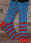 Happy Veselé ponožky Pruh, puntík vel. 41-46 modré
