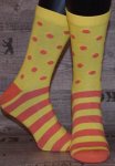 Happy Veselé ponožky Pruh, puntík vel. 36-40 žluté