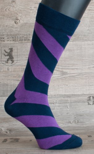 Happy Veselé ponožky Prúžok vel. 41 - 46 fialovočierne