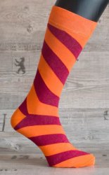 Happy Veselé ponožky Proužek vel. 36 - 40 oranžovočervené