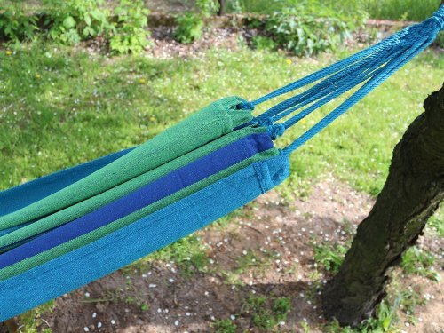 Verk Hamaka houpací síť 200 x 80 cm silné pruhy modré