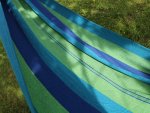 Verk Hamaka hojdacia sieť 200 x 150 cm hrubé modré pruhy