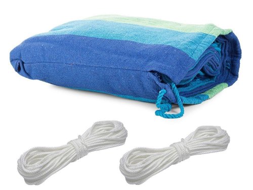 Verk Hamaka hojdacia sieť 200 x 150 cm hrubé modré pruhy
