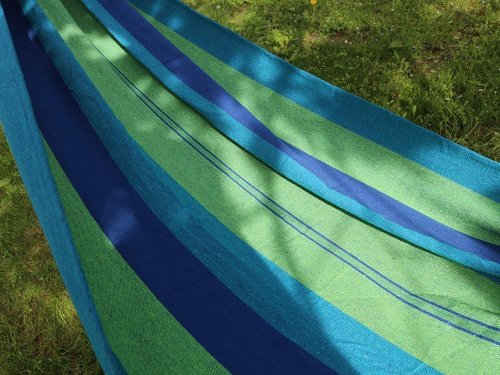 Verk Hamaka hojdacia sieť 200 x 150 cm hrubé modré pruhy