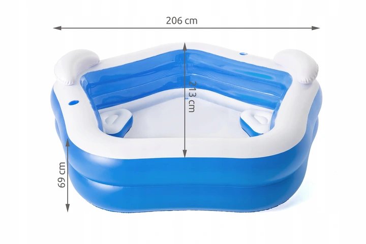 BESTWAY 54153 Nafukovací bazén Fun Pool 213 x 206 x 69 cm