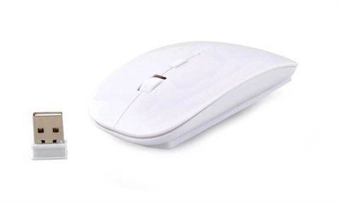 ISO 06 Bezdrôtová optická myš ultra tenká biela