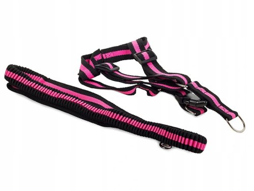 Verk 19115 Nylonový postroj s vodítkem pro psa 200 x 2.5 cm růžový