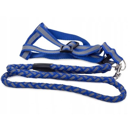 Verk 19117 Nylonový postroj s vodítkom pre psa 120 x 1,5 cm modrý