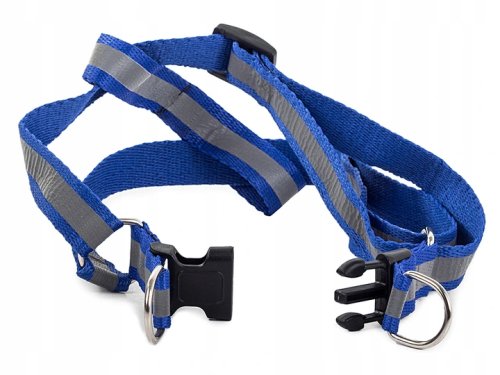 Verk 19117 Nylonový postroj s vodítkom pre psa 120 x 1,5 cm modrý