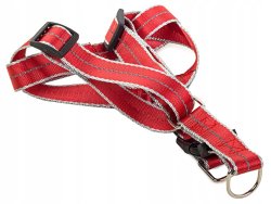 Verk 19121 Nylonový postroj s vodítkom pre psa 125 x 2,5 cm červený