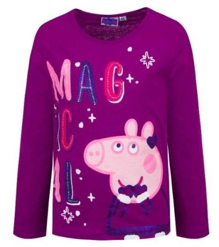 Javoli Dětské tričko dlouhý rukáv prasátko Peppa vel. 98 fialové