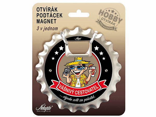 Nekupto Dárkový podtácek / otvírák HOBBY -  Vášnivý cestovatel
