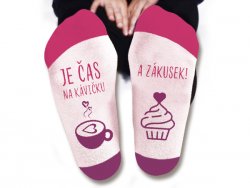 Nekupto Humorné ponožky dámské - Je čas na kávičku