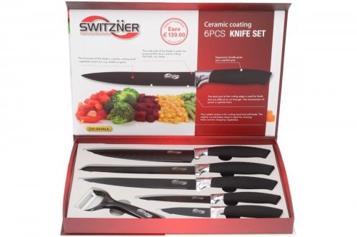 SWITZNER SW-005BLK 6 dielna sada nožov čierna