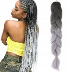 Soulima Kanekalonové copánky Ombre šedošedé