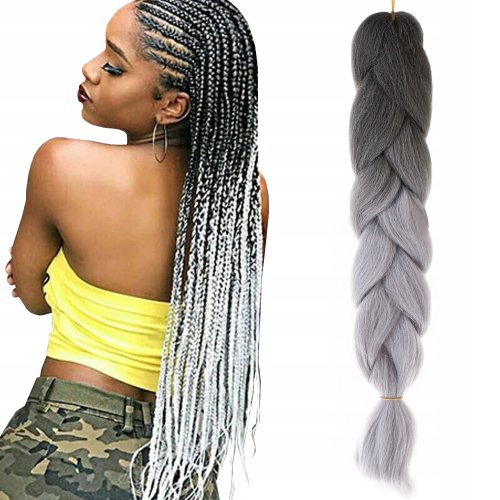 Soulima Kanekalonové copánky Ombre šedošedé