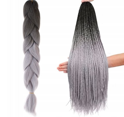 Soulima Kanekalonové copánky Ombre šedošedé